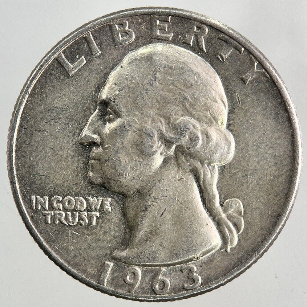 1963 - D US USA Quarter Dollar Silver Coin | Fine Collectable Grade