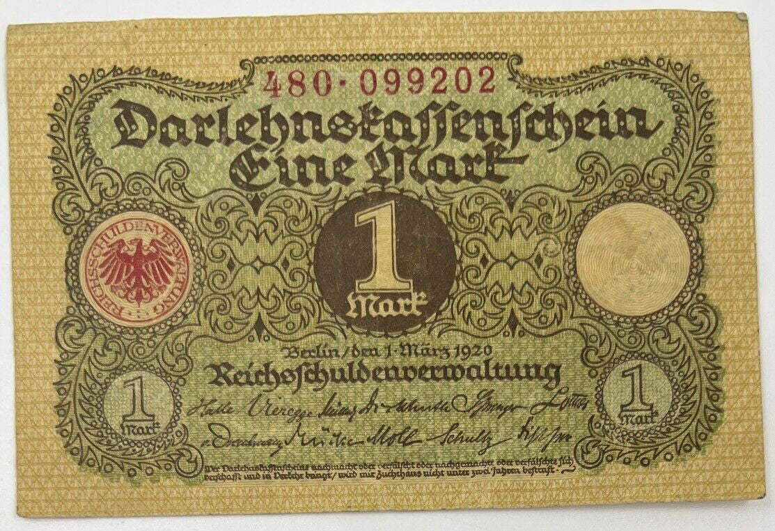 Old Vintage Germany 1 Mark Banknote | Collectable Grade