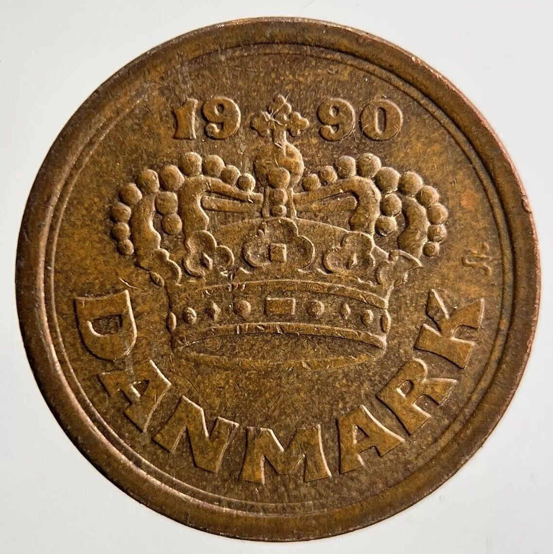 1990 Denmark 25 Ore Coin | Fine Collectable Grade