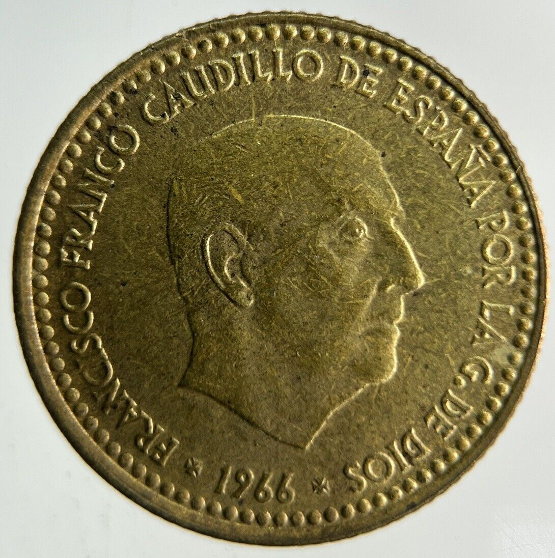 1966 Spain 1 Una Peseta Coin | Fine Collectable Grade