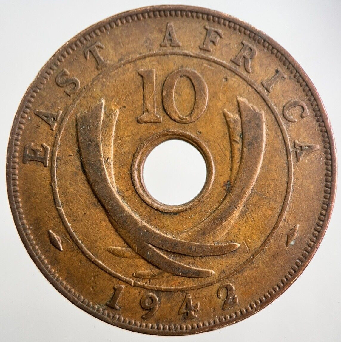1942 East Africa 10 Cents Coin | Fine Collectable Grade | a7543