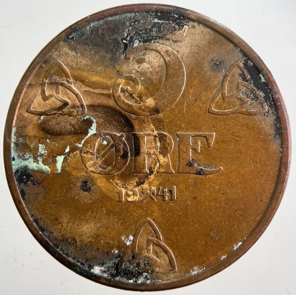 1941 Norway 5 Ore Coin | Very High Grade | a4939