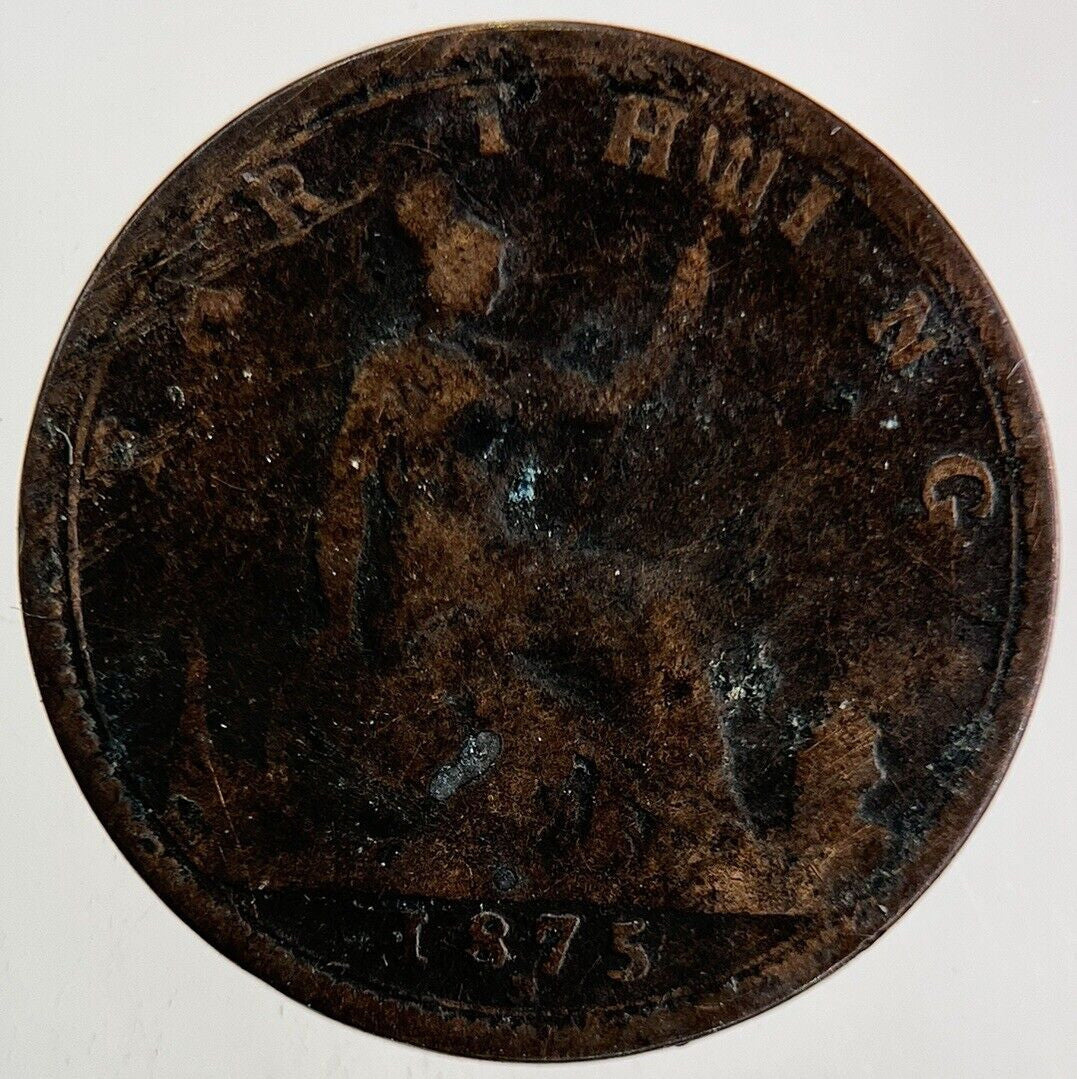 1875 - H Victoria Farthing Coin | Fair Grade