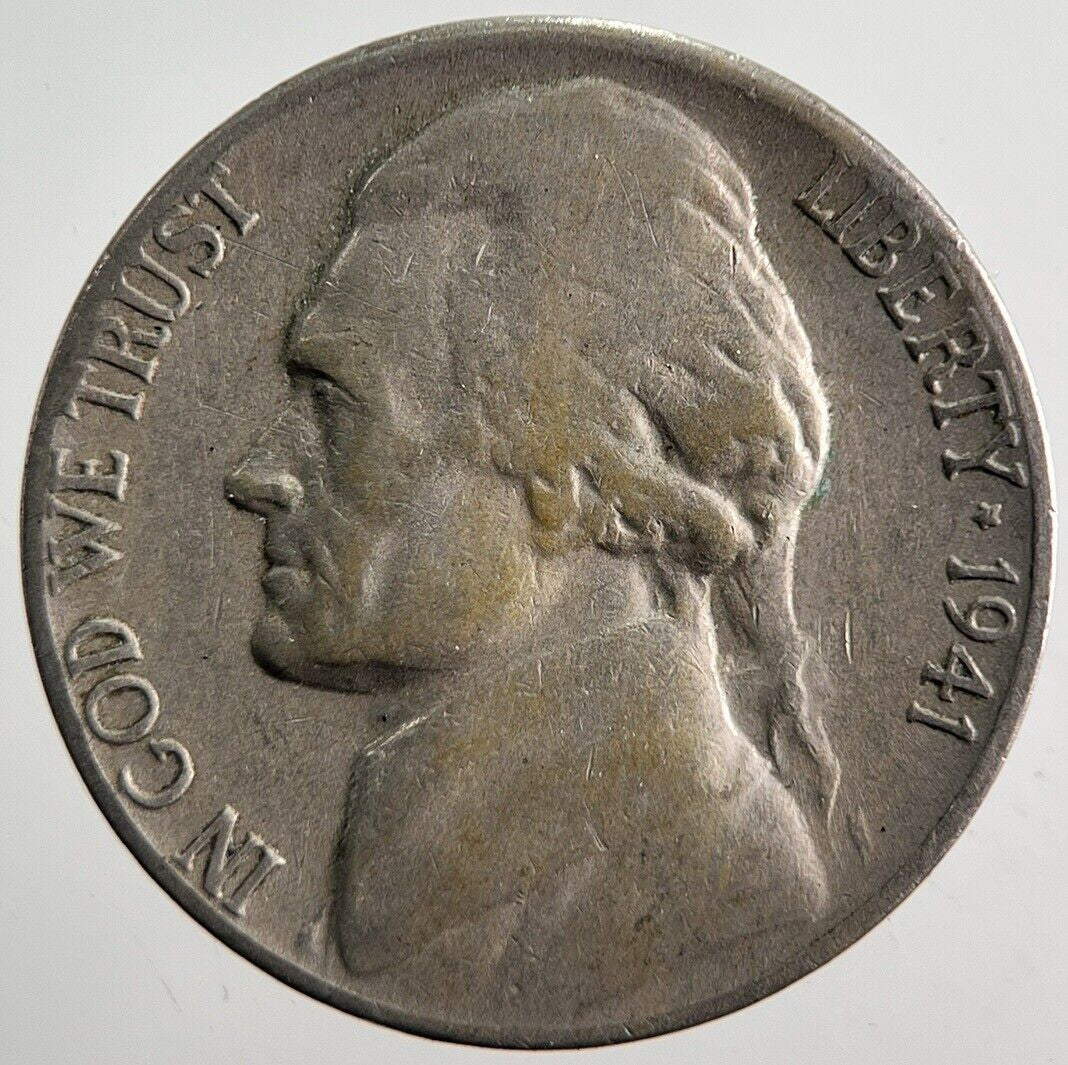 1941 - S US USA Jefferson Nickel 5 Cents Coin | Fine Collectable Grade
