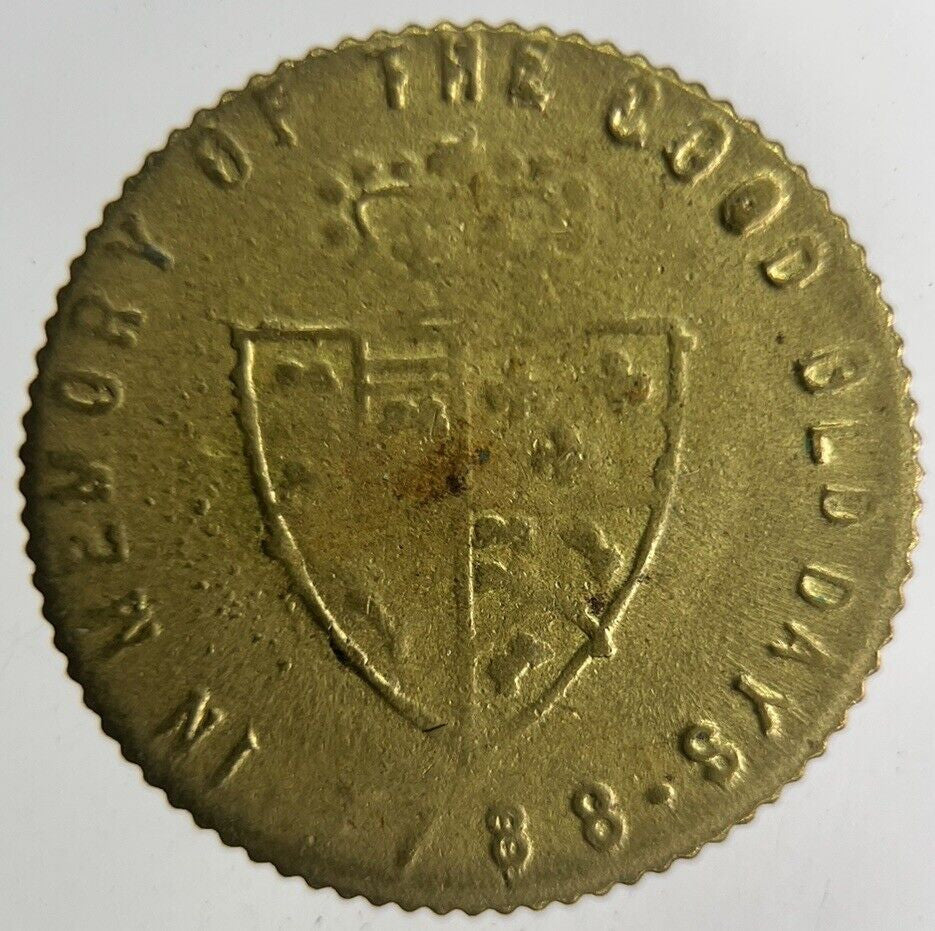 1788 British George III Gaming Good Old Days Token Coin | Fine Collectable Grade