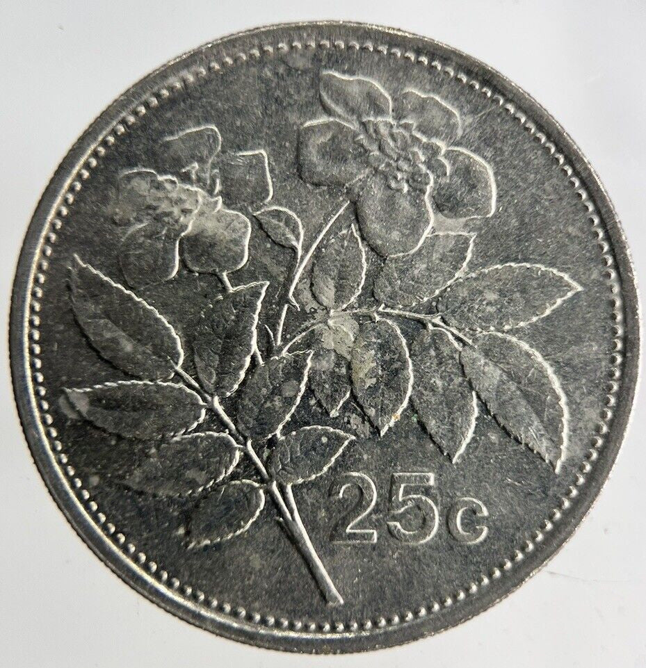 1986 Malta 25 Cents Coin | Fine Collectable Grade