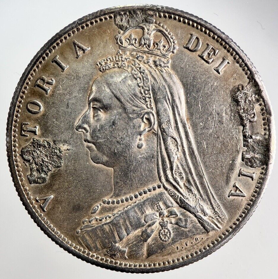 1887 Victoria Half - Crown Ex Mount Silver Coin | Very High Grade
