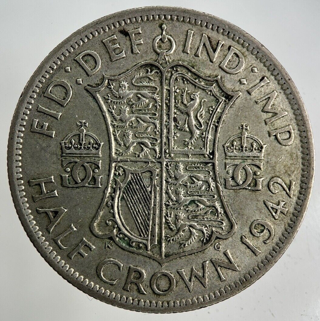 1942 George VI Half - Crown Silver Coin | Fine Collectable Grade