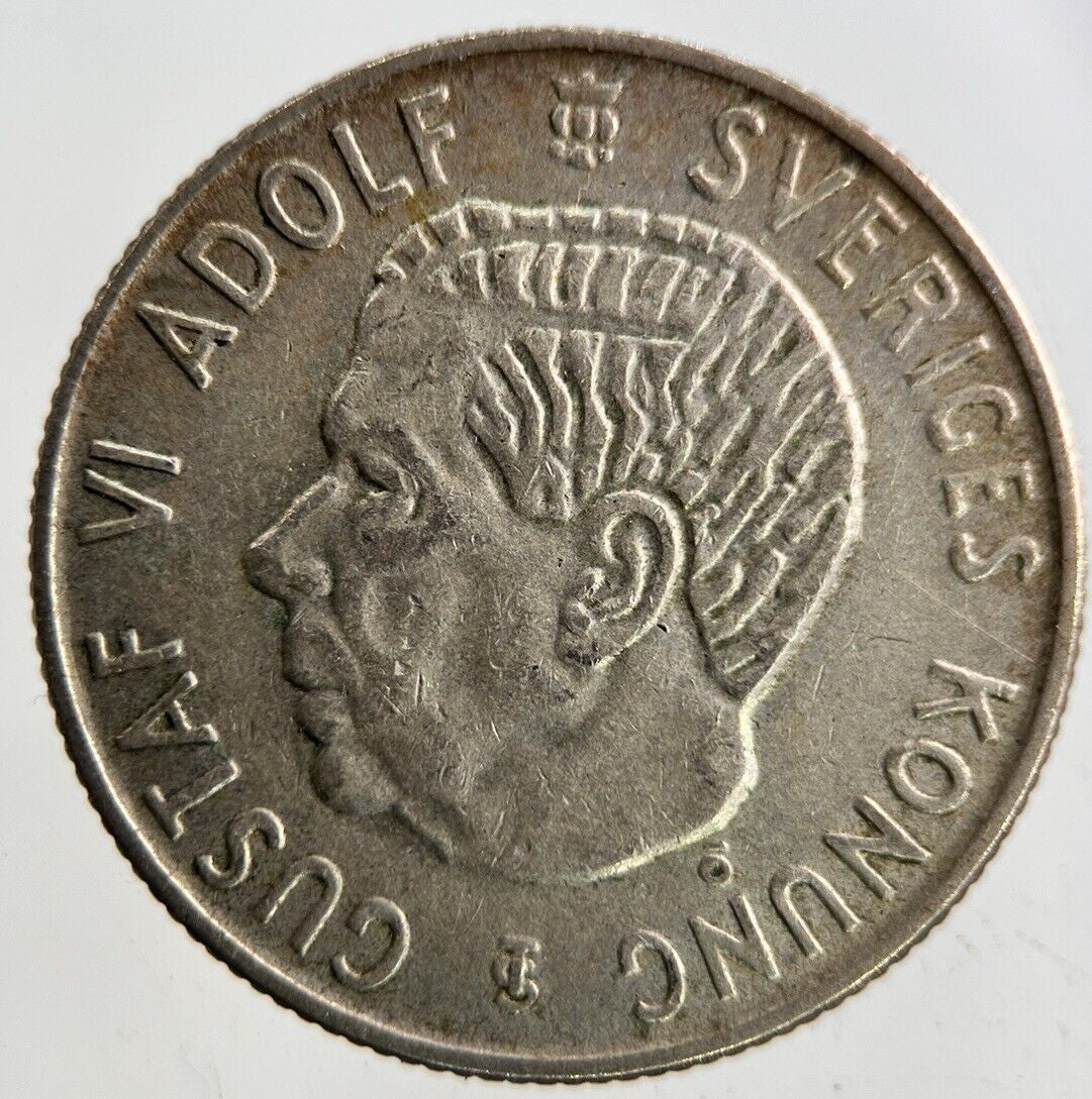 1952 Sweden 1 Krona Silver Coin | Fine Collectable Grade