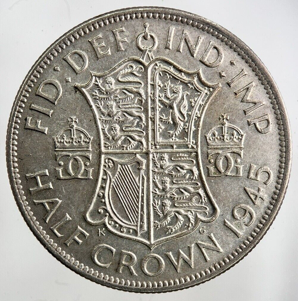 1945 George VI Half - Crown Silver Coin | Fine Collectable Grade
