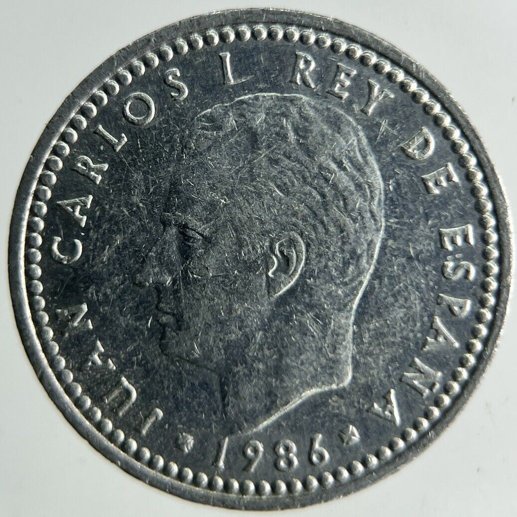 1986 Spain 1 Una Peseta Coin | Fine Collectable Grade