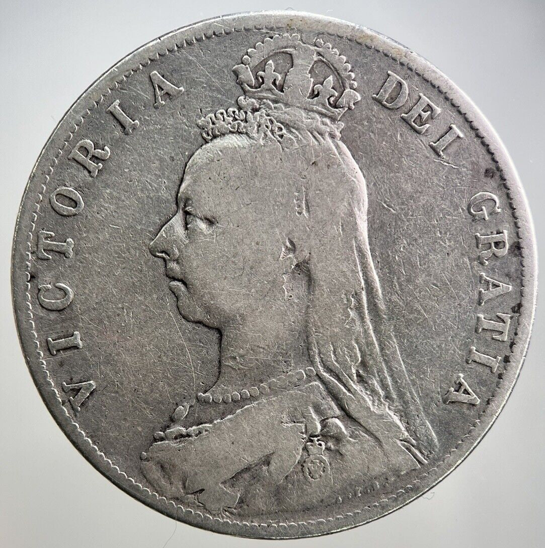 1889 Victoria Half - Crown Silver Coin | Fair Grade