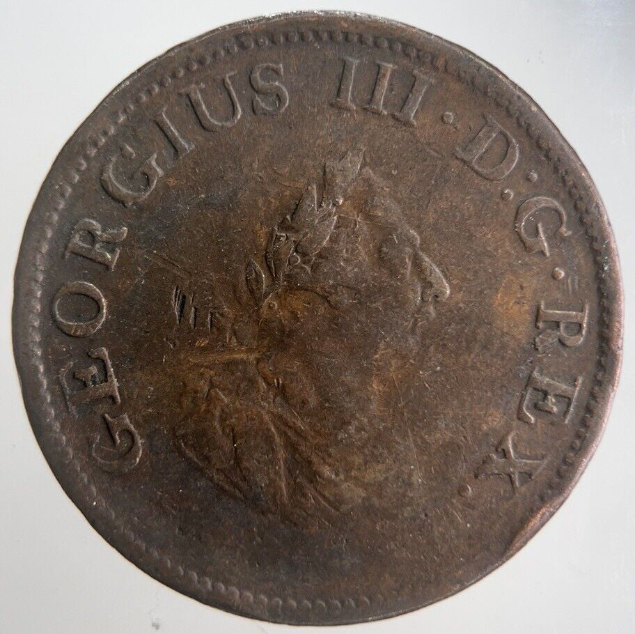 1805 George III Irish Hibernia Half - Penny Coin | Fine Collectable Grade | a4520