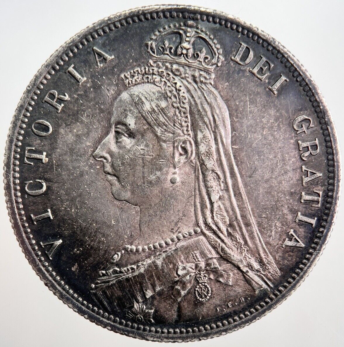 1887 Victoria Half - Crown Silver Coin | Very High Grade | a8084