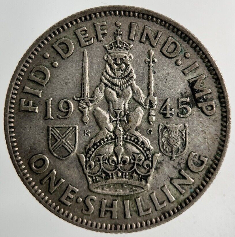 1945 George VI One Shilling Silver Coin | Fine Collectable Grade