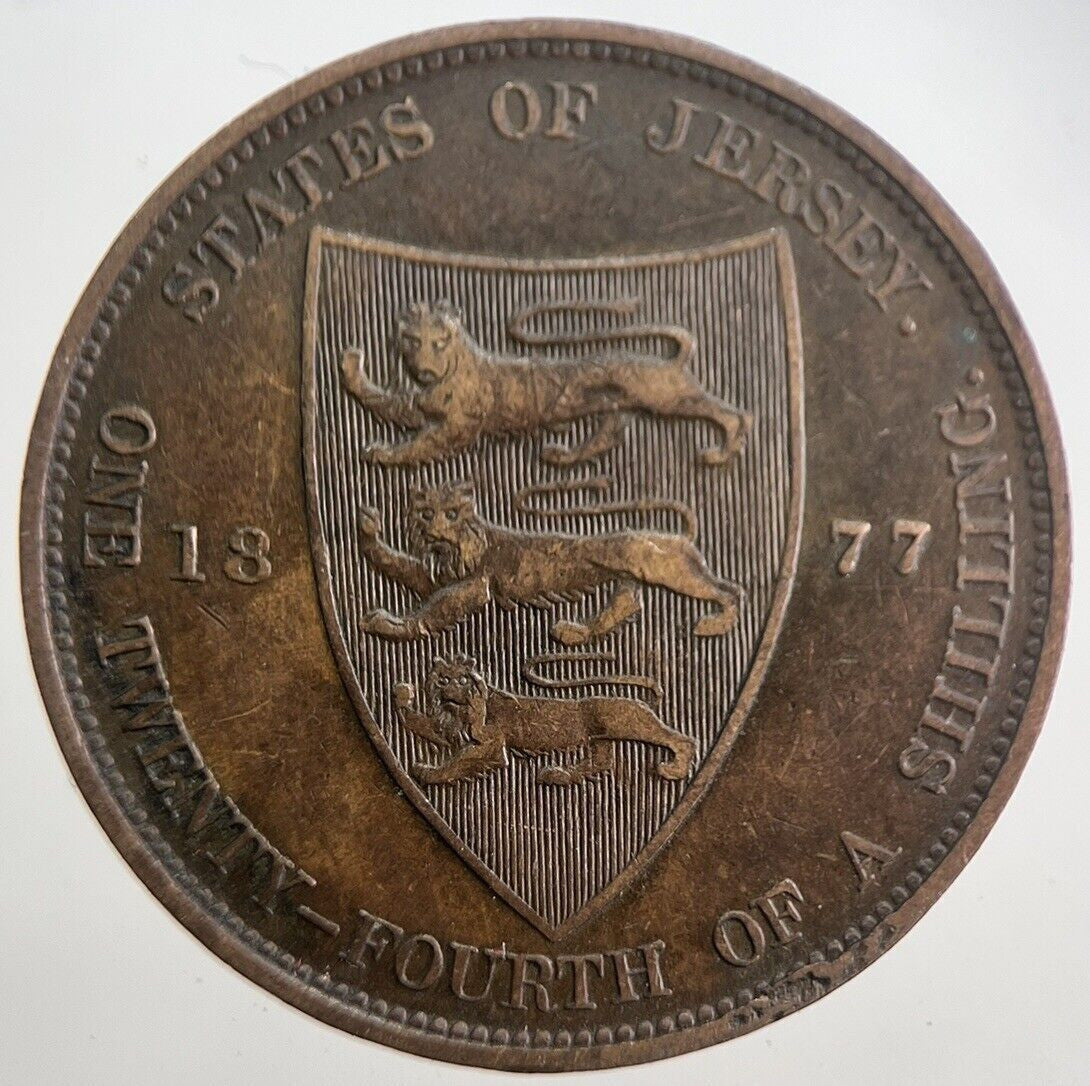 1877 Jersey One Twenty - fourth 1/24th Shilling Coin | Collectable Grade | a7666