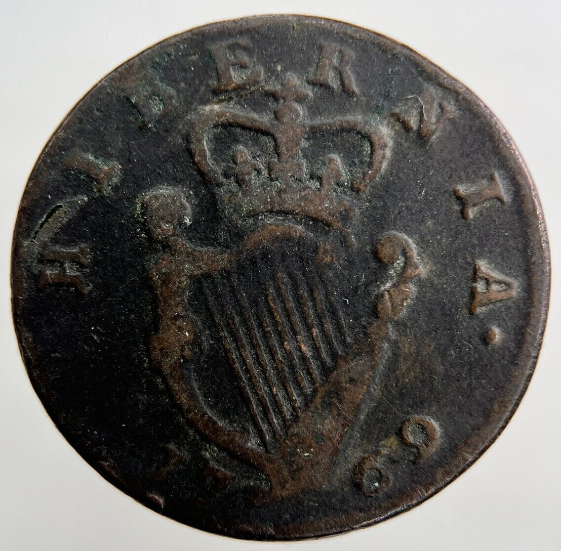 1769 George III Hibernia Half - Penny | Irish Coin | Collectable Grade | a1147