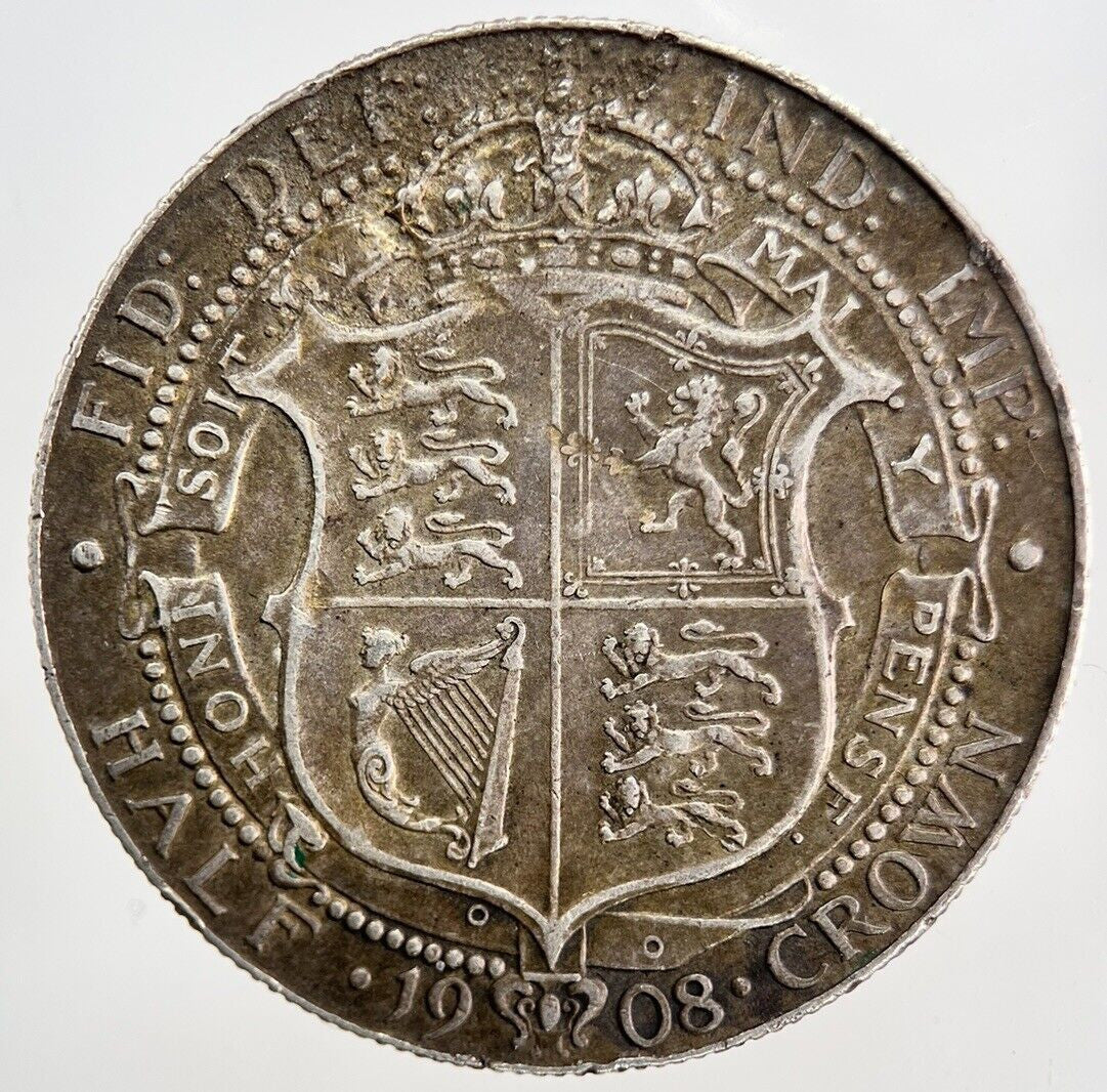 1908 Edward VII Half - Crown Silver Coin | Very High Grade