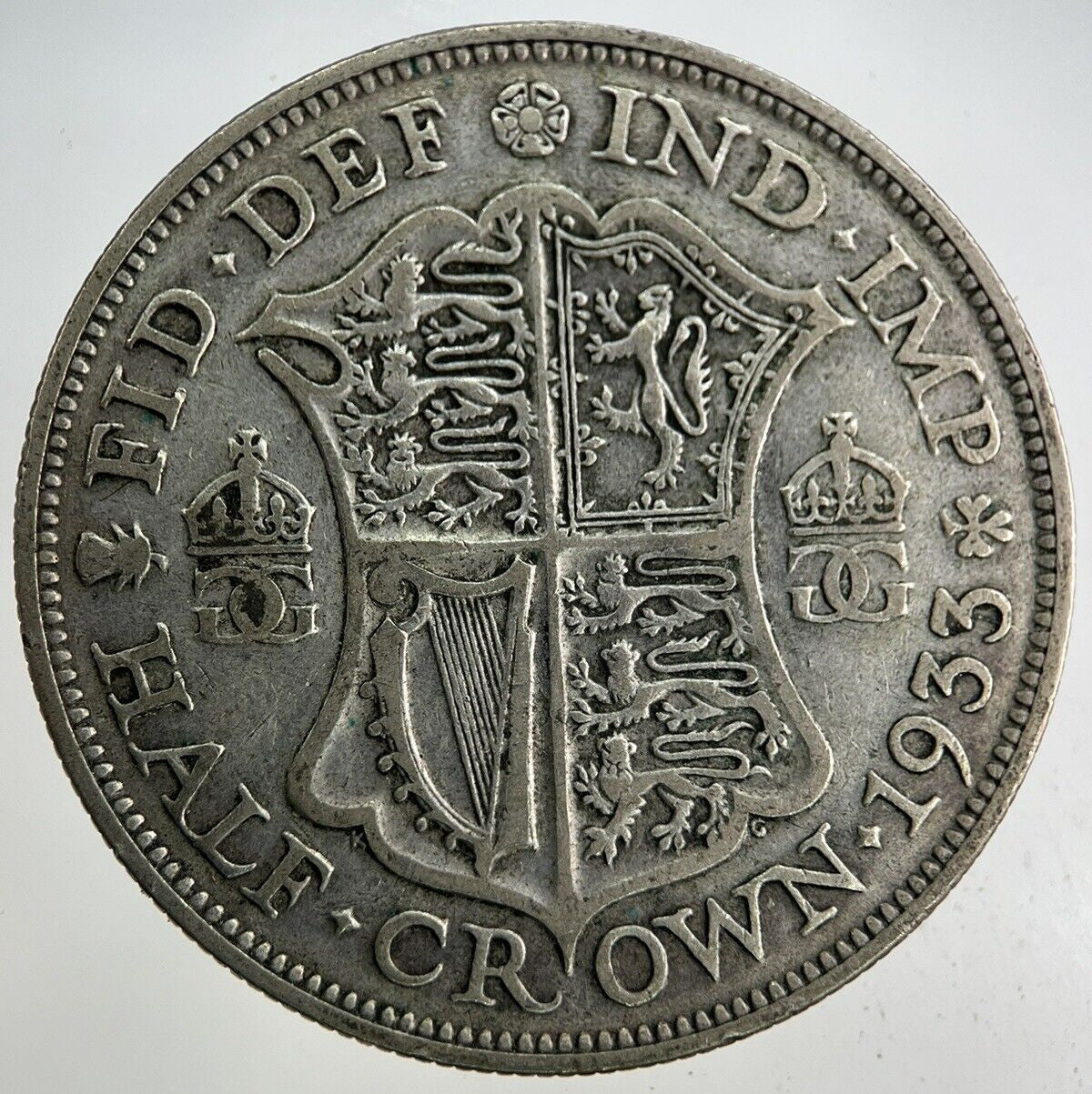 1933 George V Half - Crown Silver Coin | Fine Collectable Grade