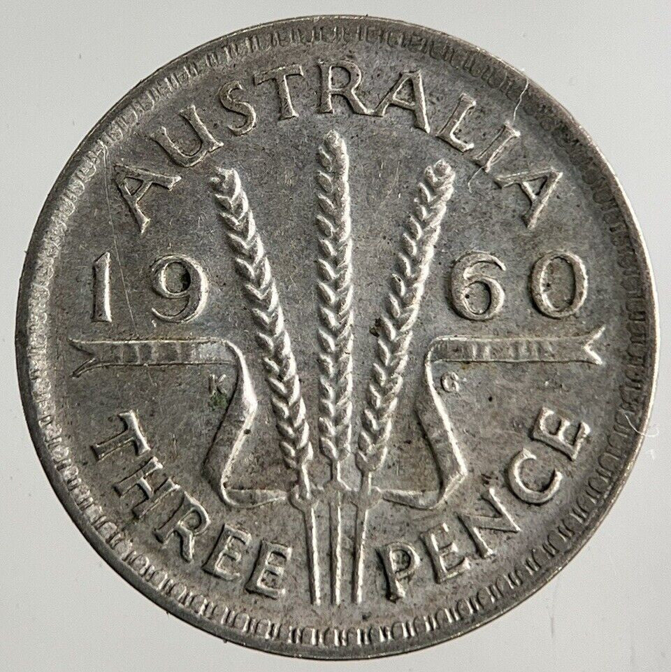 1960 Australia Threepence Silver Coin | Fine Collectable Grade