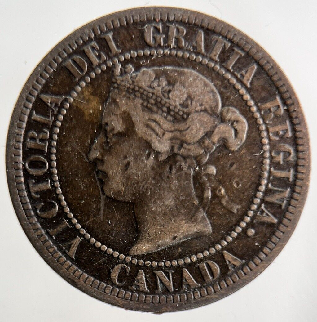 1876 - H Canada 1 Cent Coin | Fine Collectable Grade
