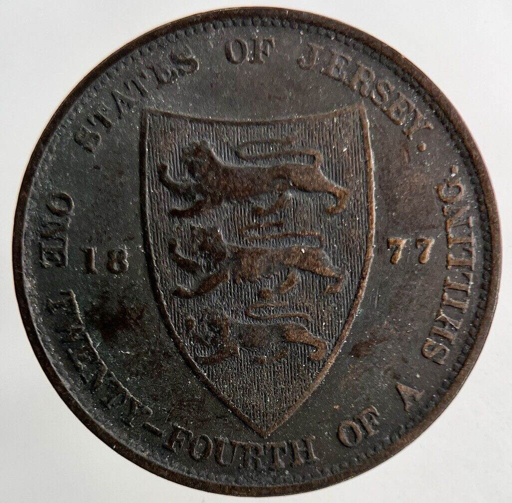 1877 Jersey One Twenty - Fourth Of A Shilling 1/24th Coin | Fine Collectable Grade