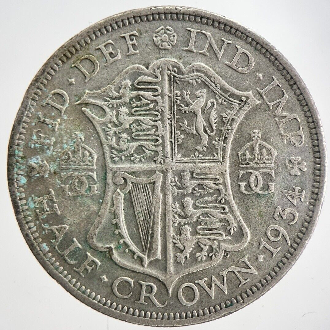 1934 George V Half - Crown Silver Coin | Fine Collectable Grade