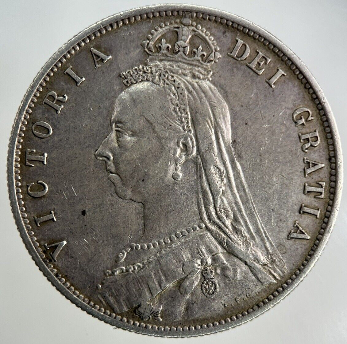 1887 Victoria Half - Crown Silver Coin | Very High Grade