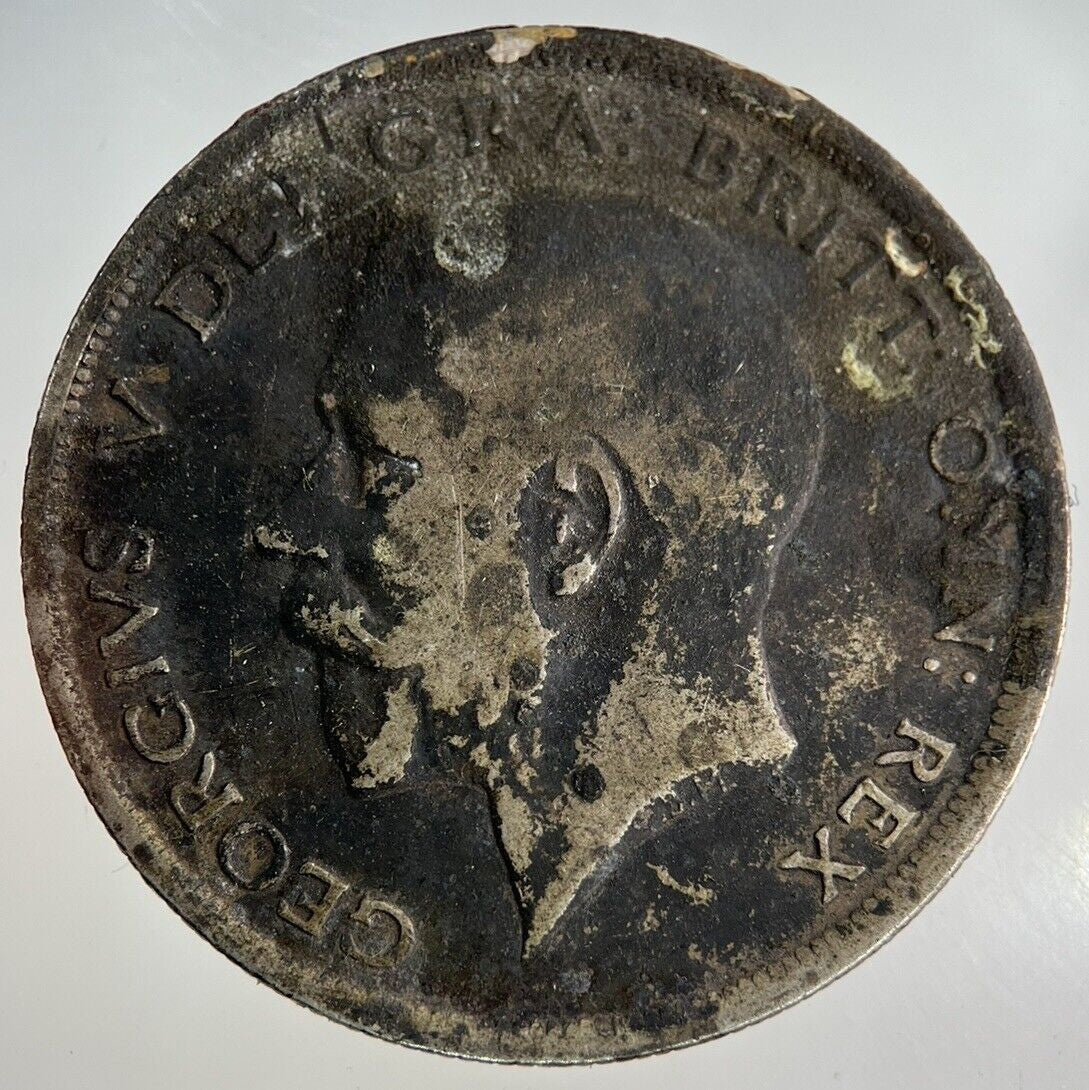 1916 George V Half - Crown Silver Coin | Fine Collectable Grade
