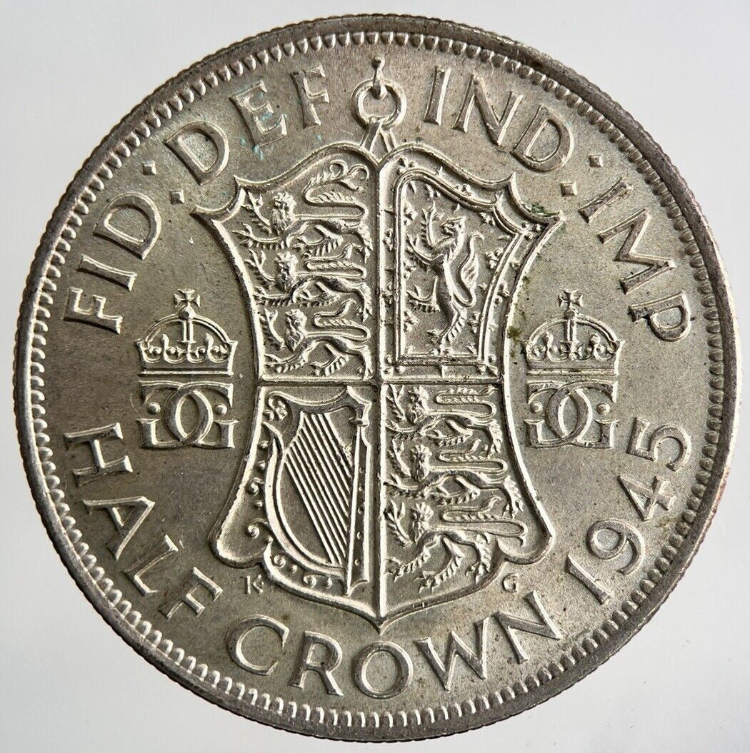 1945 George VI Half - Crown Silver Coin | Very High Grade