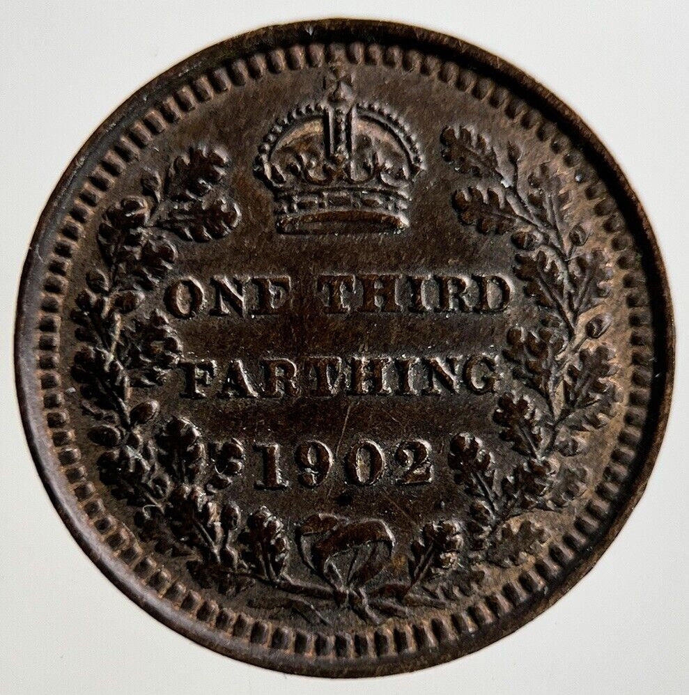 1902 Edward VII One Third Farthing 1/3 Coin | Very High Grade