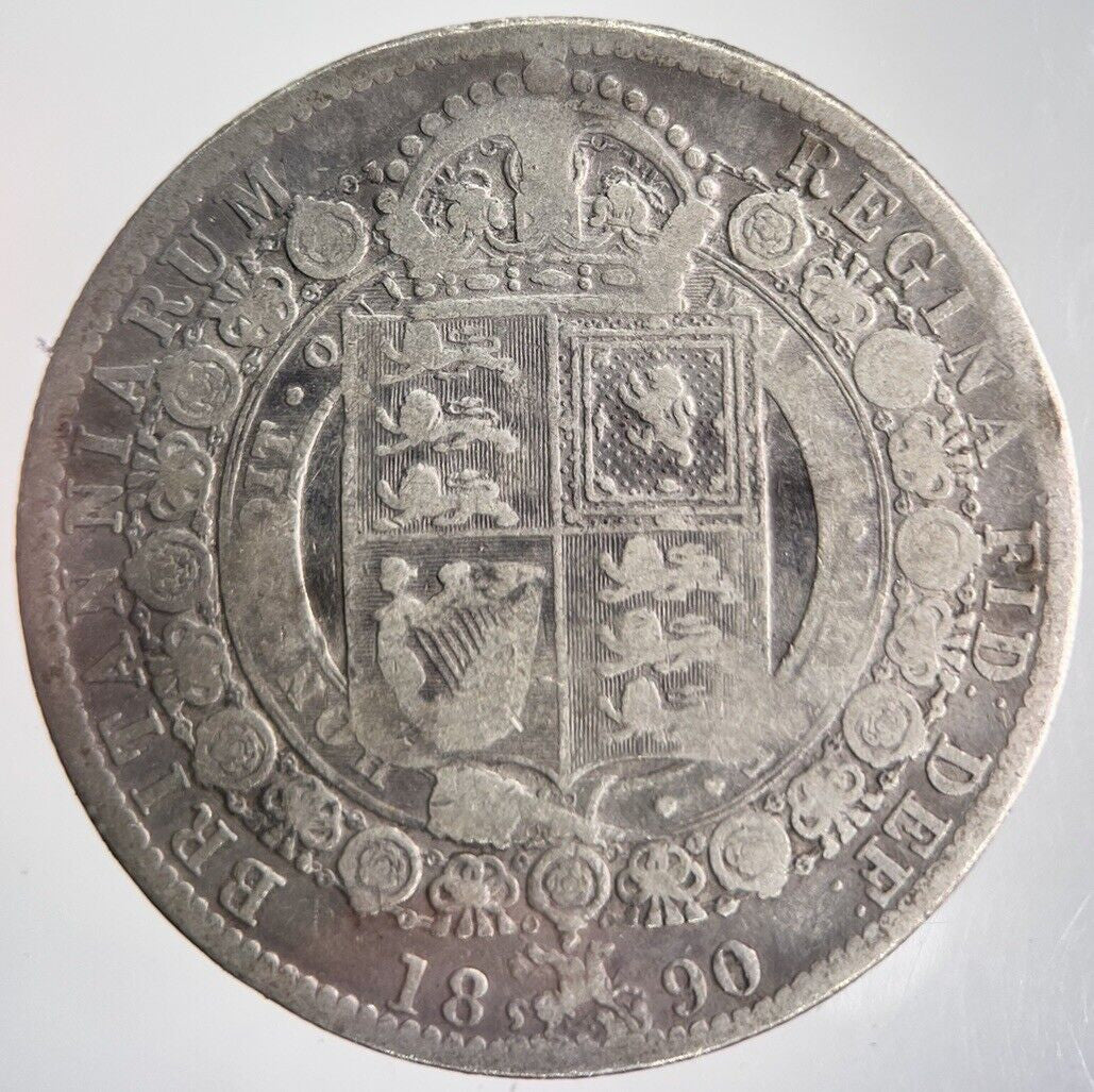 1890 Victoria Half - Crown Silver Coin | Collectable Grade | a4498