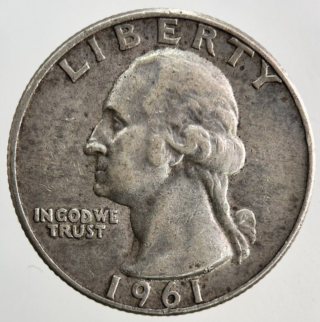1961 - D US USA Quarter Dollar Silver Coin | Fine Collectable Grade