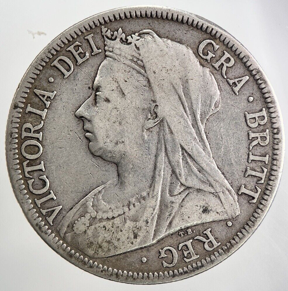 1900 Victoria Half - Crown Silver Coin | Fine Collectable Grade | a5609