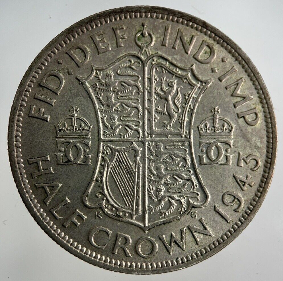 1943 George VI Half - Crown Silver Coin | Fine Collectable Grade