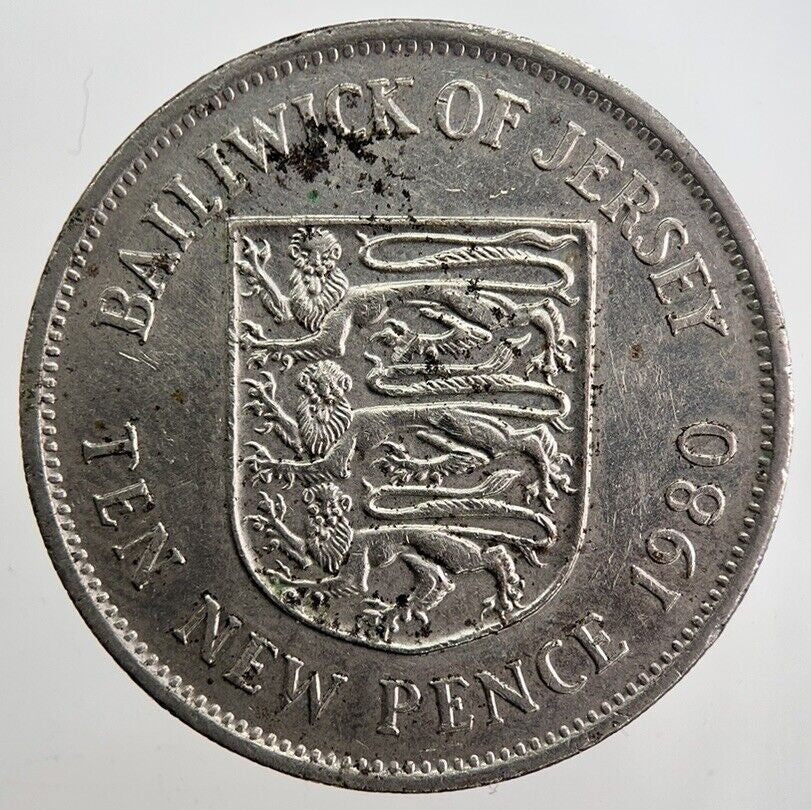 1980 Jersey 10p 10 Ten - Pence Coin | Very High Grade | a4994