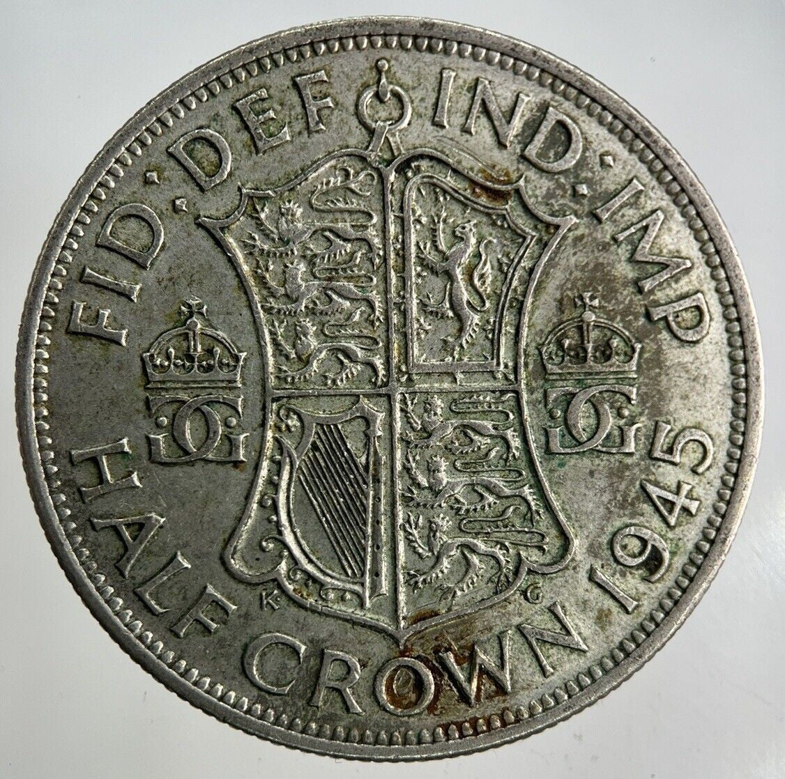 1945 George VI Half - Crown Silver Coin | Fine Collectable Grade