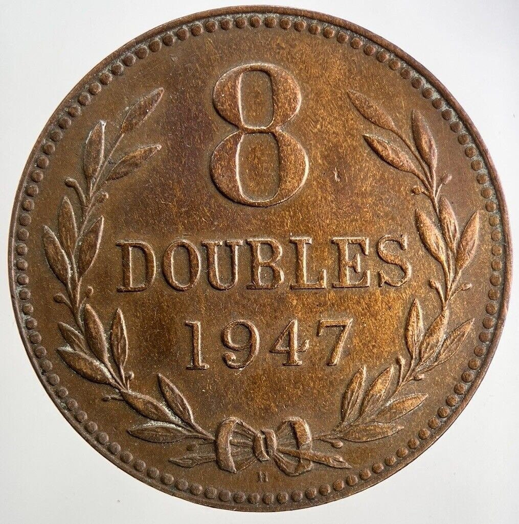 1947 Guernsey 8 Doubles Coin | Fine Collectable Grade
