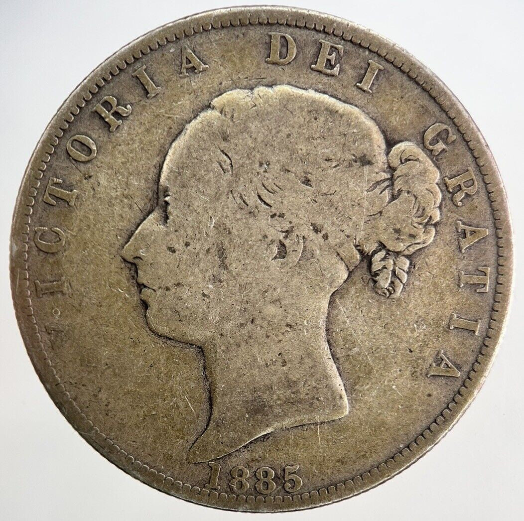 1885 Victoria Half - Crown Silver Coin | Fine Collectable Grade | a9737