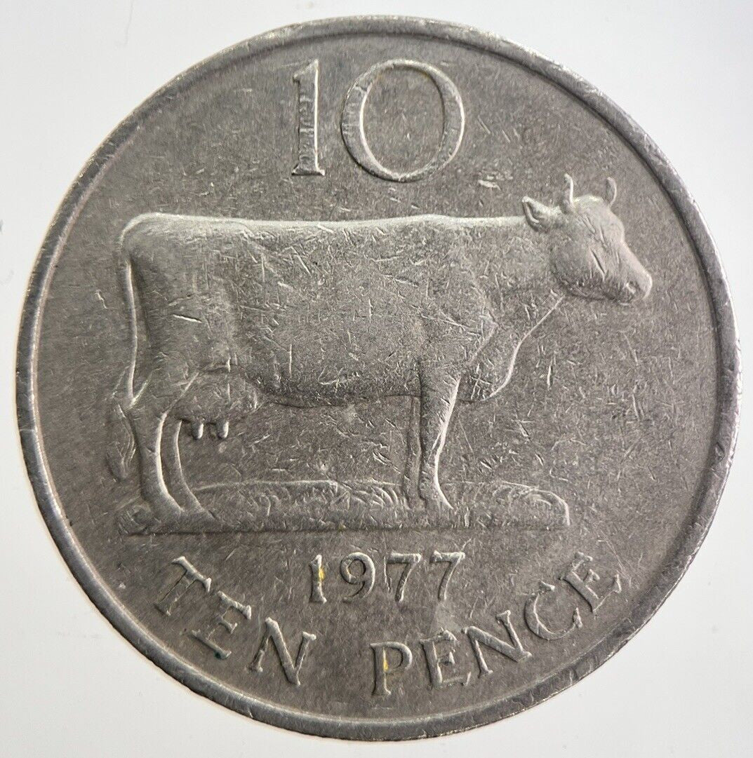 1977 Jersey 10p 10 Ten - Pence Coin | Very High Grade | a4908