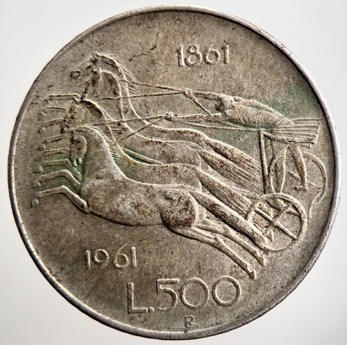 1861 - 1961 Italy 500 Lira Silver Coin | Fine Collectable Grade | a3656