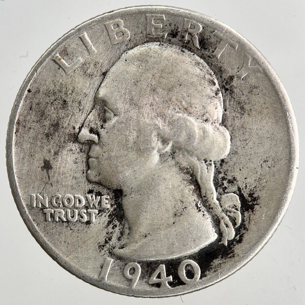 1940 - S US USA Quarter Dollar Silver Coin | Fine Collectable Grade