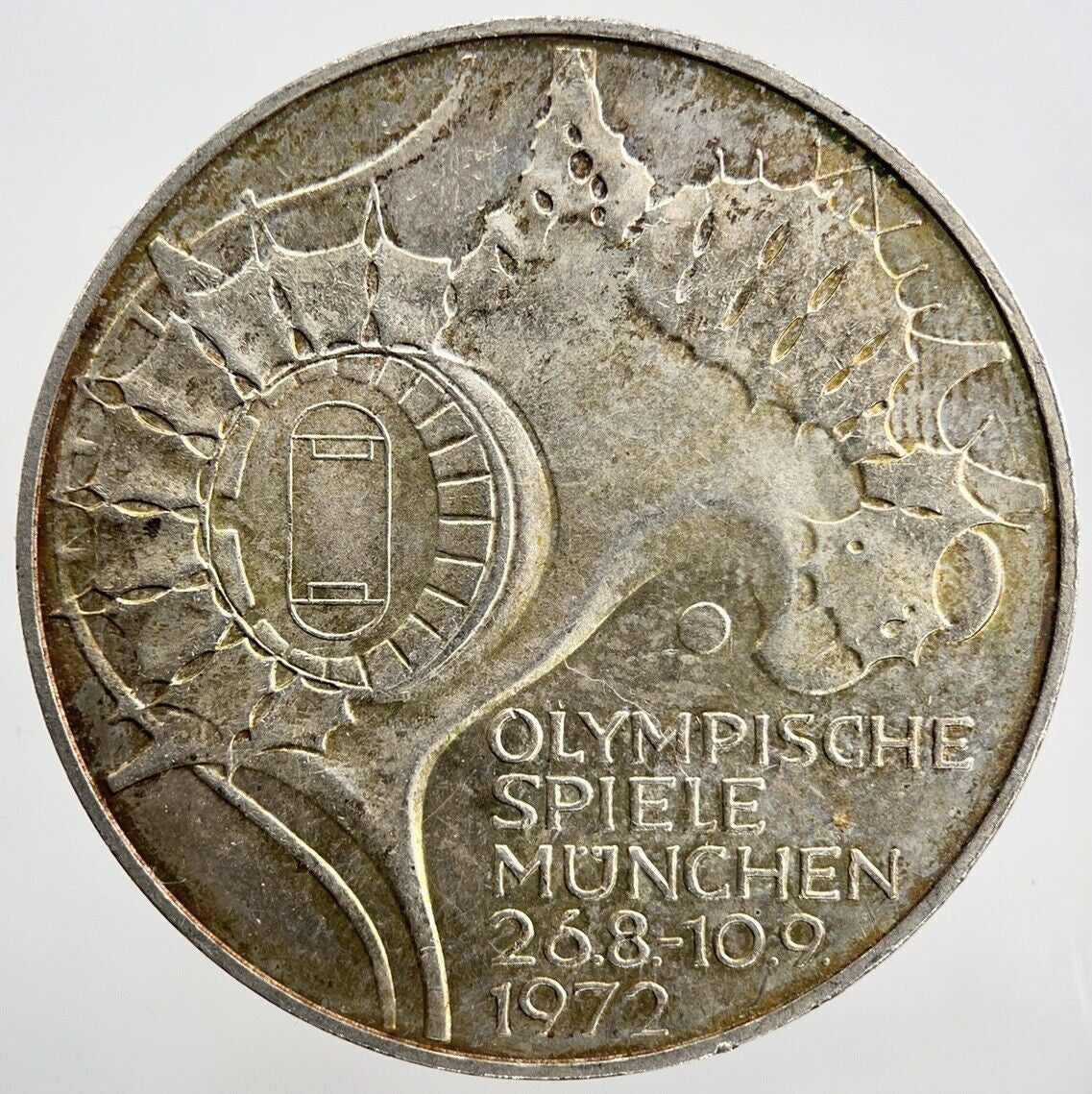 1972 - J 10 Mark Munich Olympics Silver Germany Coin | Collectable Grade | a1140