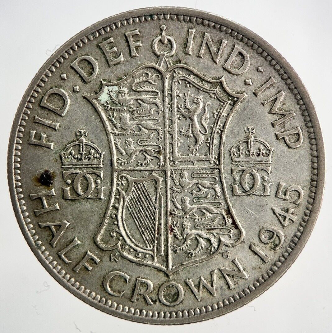 1945 George VI Half - Crown Silver Coin | Fine Collectable Grade