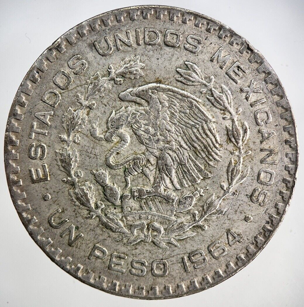 1964 Mexico Un 1 Peso Silver Coin | Fine Collectable Grade