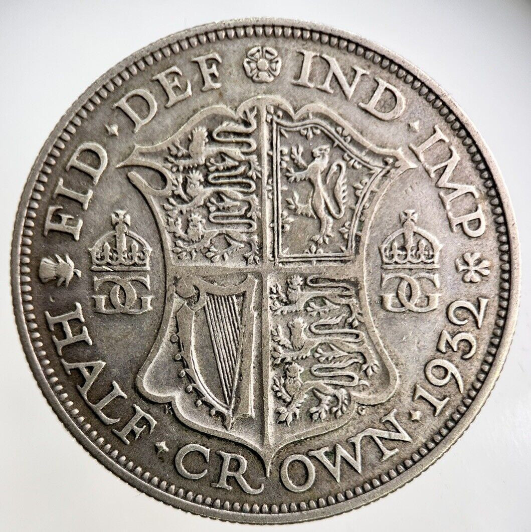 1932 George V Half - Crown Silver Coin | Fine Collectable Grade