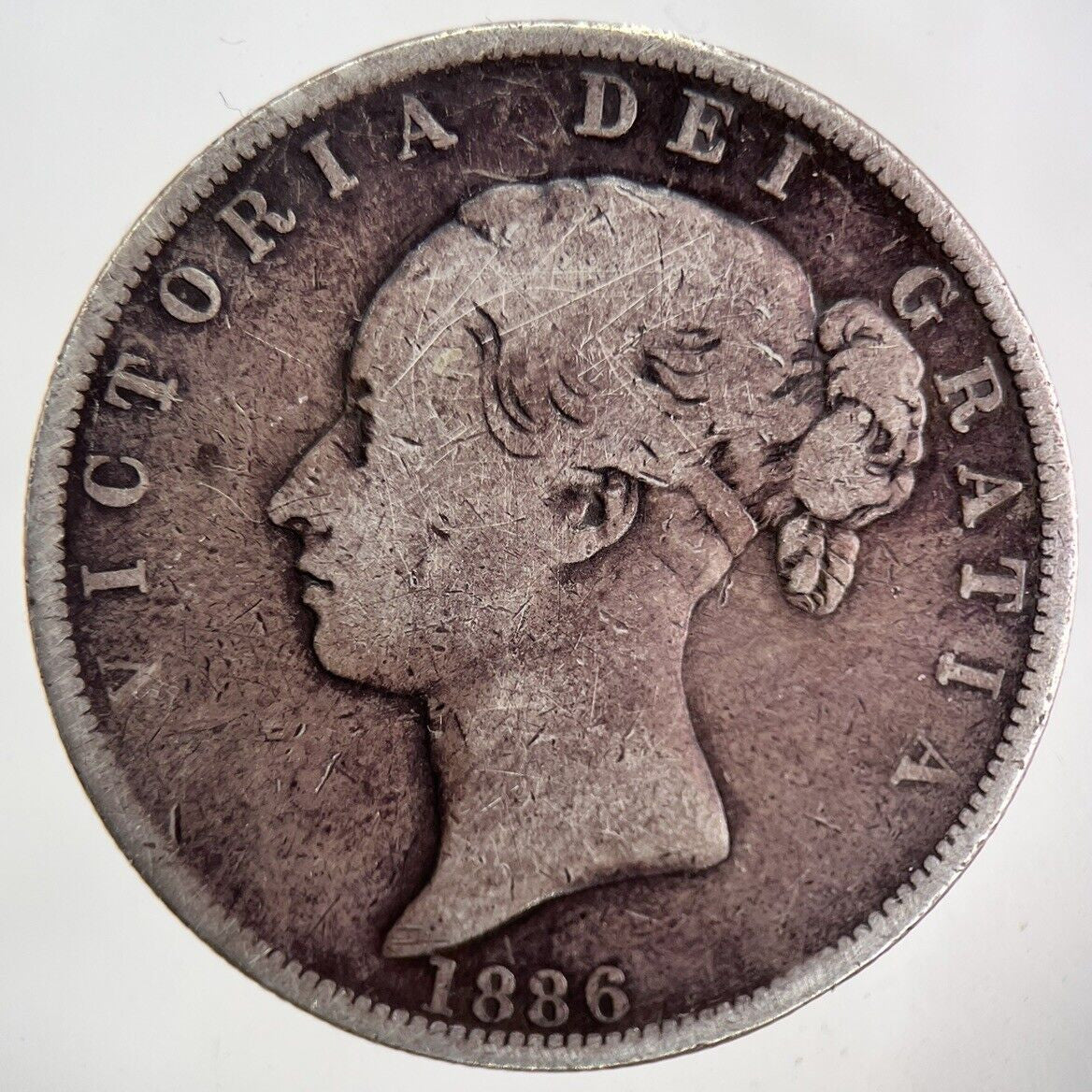 1886 Victoria Half - Crown Silver Coin | Fine Collectable Grade