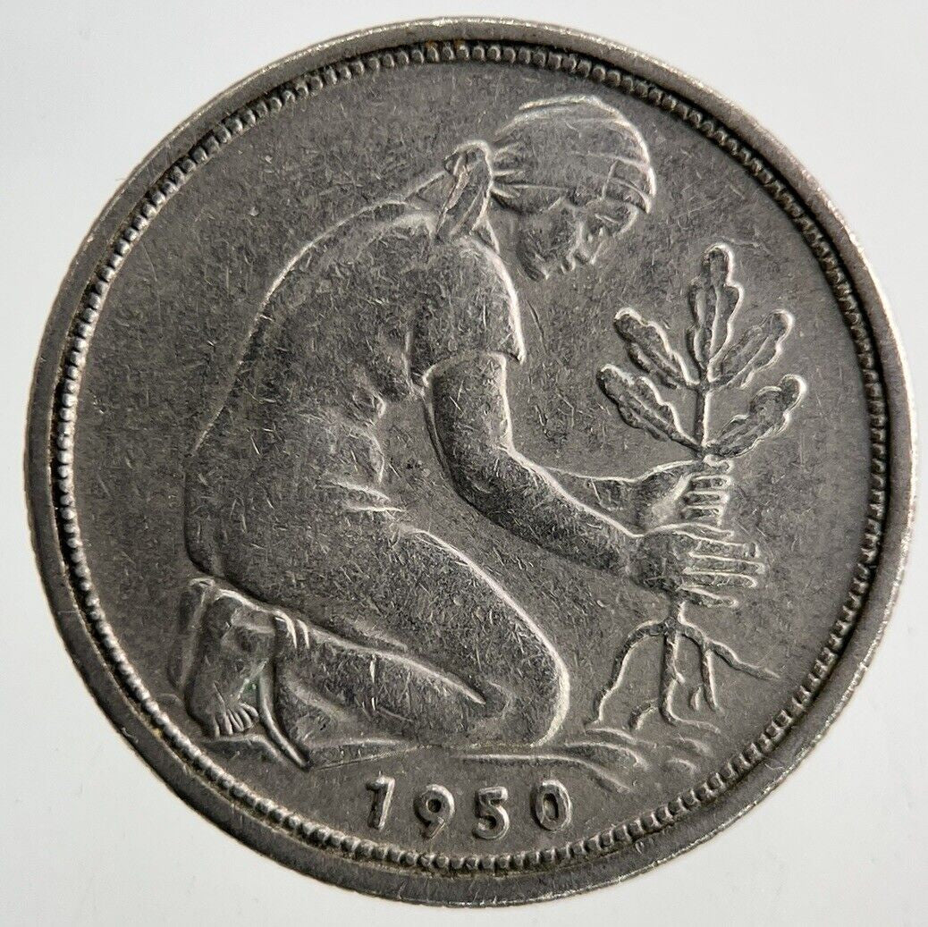 1950 Germany 50 Pfennig Coin | Fine Collectable Grade