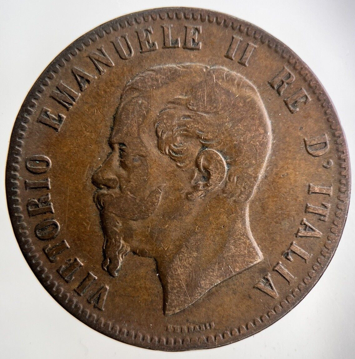 1863 Italy 10 Centesimi Coin | Fine Collectable Grade