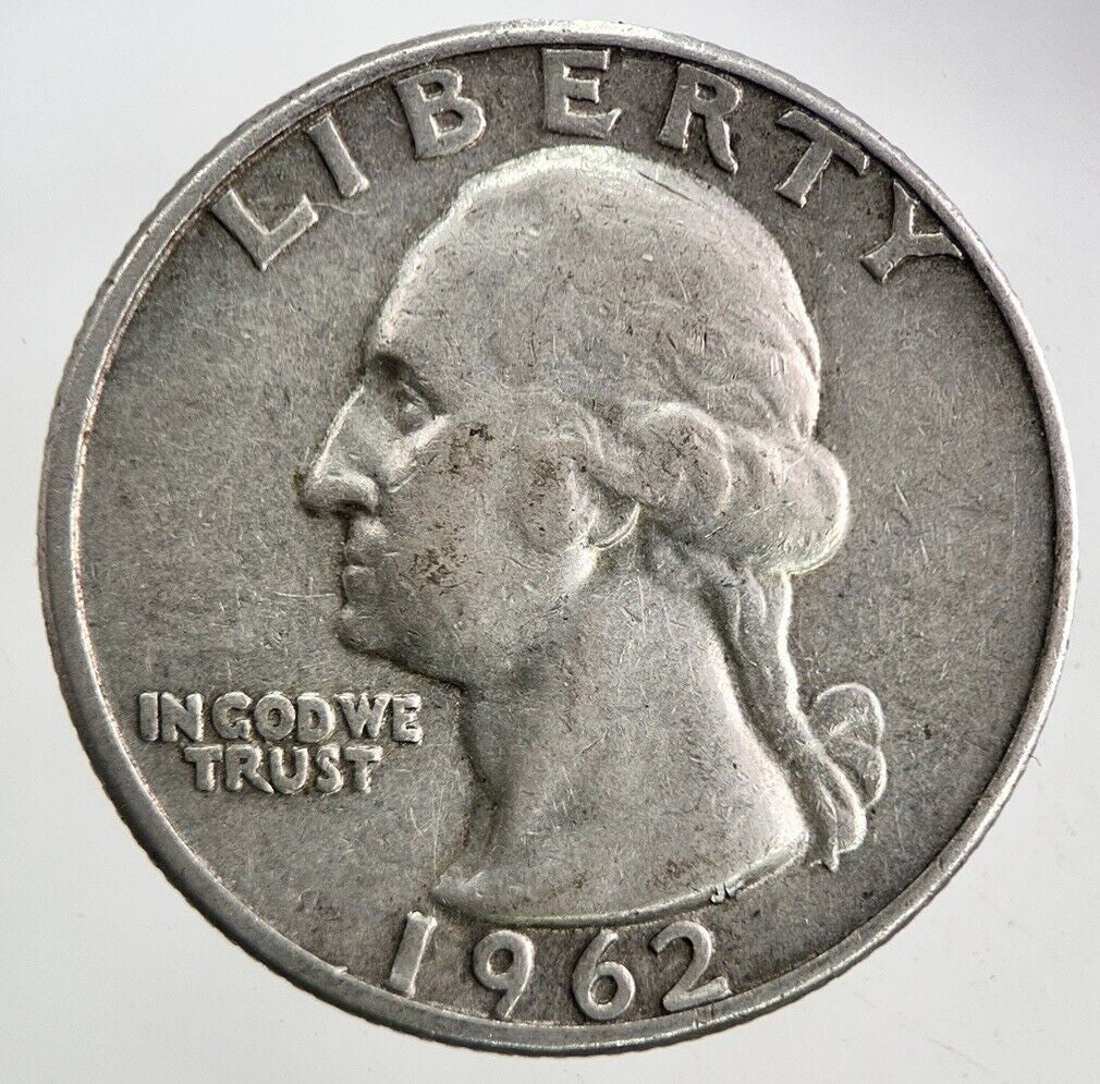 1962 - D US USA Quarter Dollar Silver Coin | Fine Collectable Grade